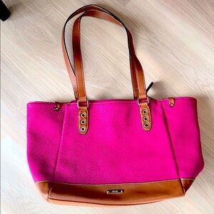 Ralph Lauren Chaps Handbag Vintage Shoulder Bag Purse Magenta 90’s